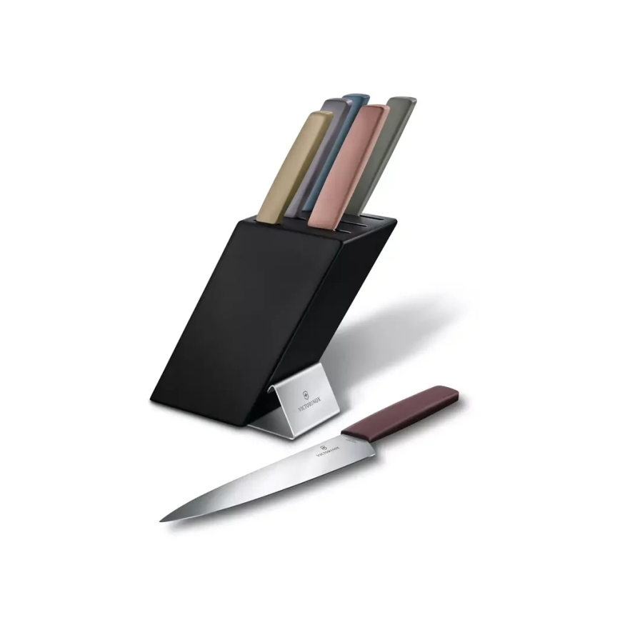 Victorinox -Sada kuchynských nožov v bloku SWISS MODERN 7 ks buk/pestrofarebná