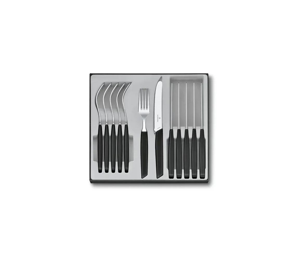 Victorinox - Sada príborov SWISS MODERN 12 ks čierna 6.9093.11W.12