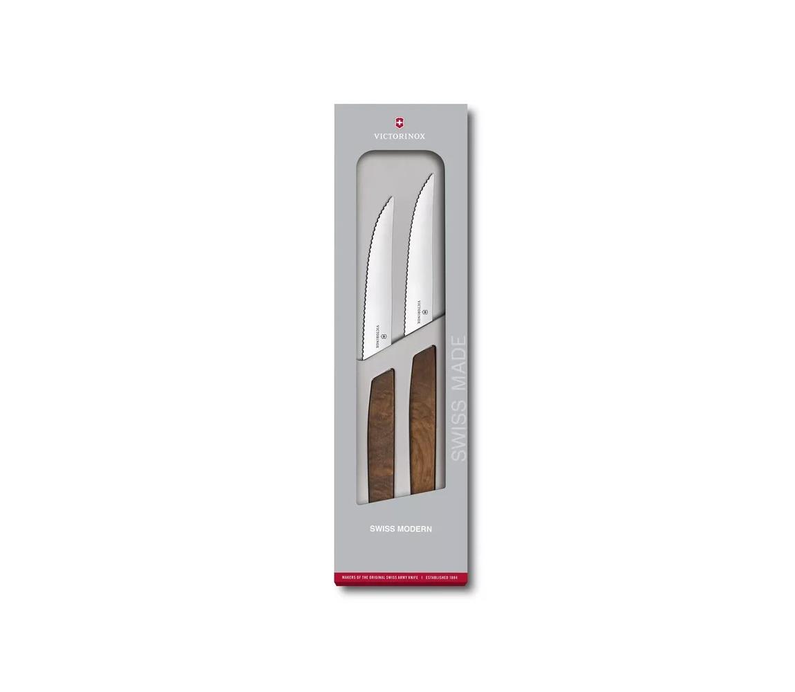 Victorinox - Sada steakových nožov SWISS MODERN 12 cm 2 ks orech 6.9000.12WG