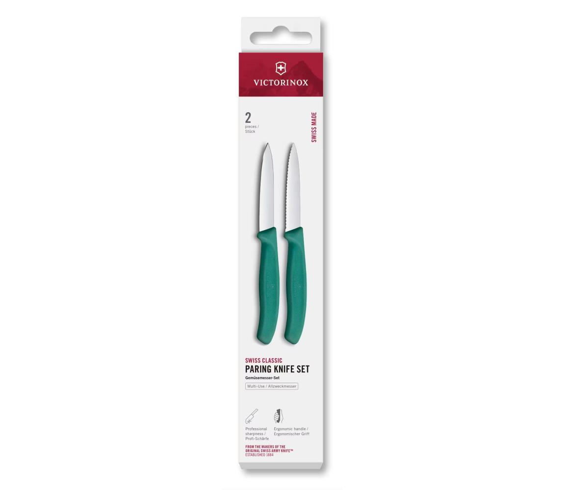 Victorinox – 2-dielna sada kuchynských nožov na zeleninu SWISS CLASSIC, 8 cm, tyrkysová 6.7694.2C1