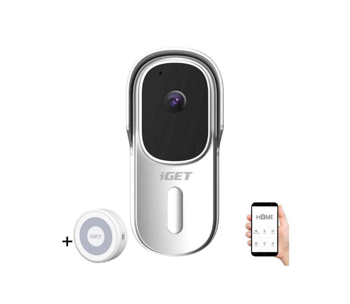 iGET HOME Doorbell DS1 White + Chime CHS1 White