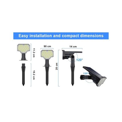 Viking - LED Solárna lampa LED/1W/3,7V IP65 6000K 2200 mAh