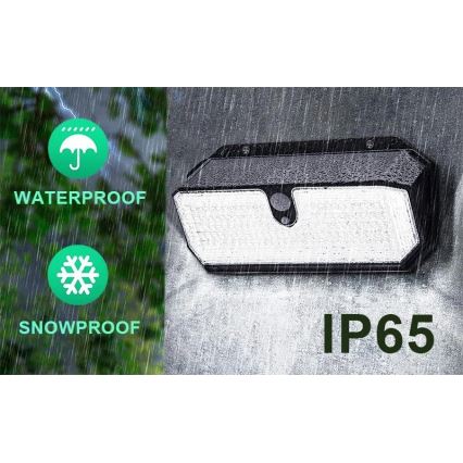 Viking - LED Solárne nástenné svietidlo so senzorom LED/2W/3,7V IP65 6000K 2200 mAh