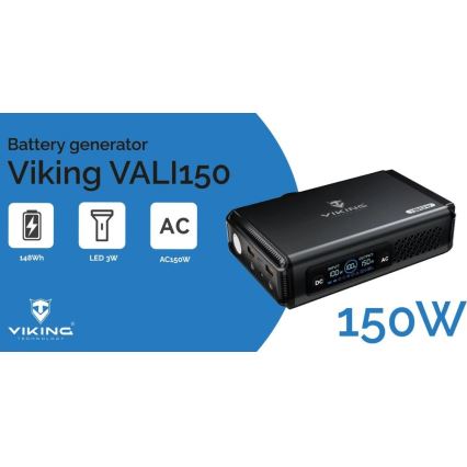 Viking - Nabíjacia stanica s LED displejom Power Delivery 148 Wh