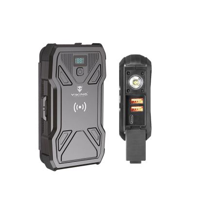 Viking - powerbanka s LED svietidlom, bezdrôtovým nabíjaním a solárnym panelom Power Delivery 22,5W/20000 mAh