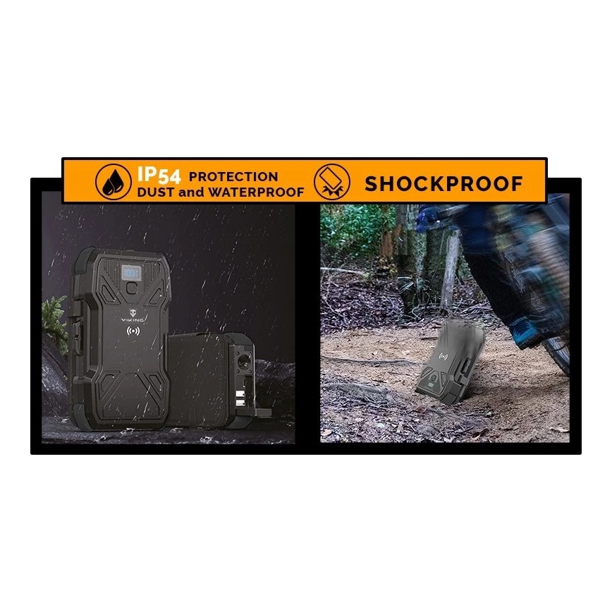 Viking - powerbanka s LED svietidlom, bezdrôtovým nabíjaním a solárnym panelom Power Delivery 22,5W/20000 mAh
