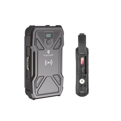 Viking - powerbanka s LED svietidlom, bezdrôtovým nabíjaním a solárnym panelom Power Delivery 22,5 W/10000 mAh