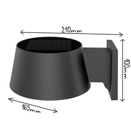 Viking - LED stmievateľné solárne nástenné svietidlo s čidlom LED/1W/3,7V IP44 4000K 2000 mAh