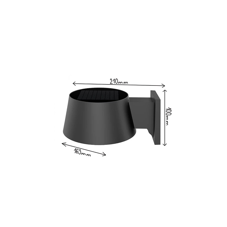 Viking - LED stmievateľné solárne nástenné svietidlo s čidlom LED/1W/3,7V IP44 4000K 2000 mAh