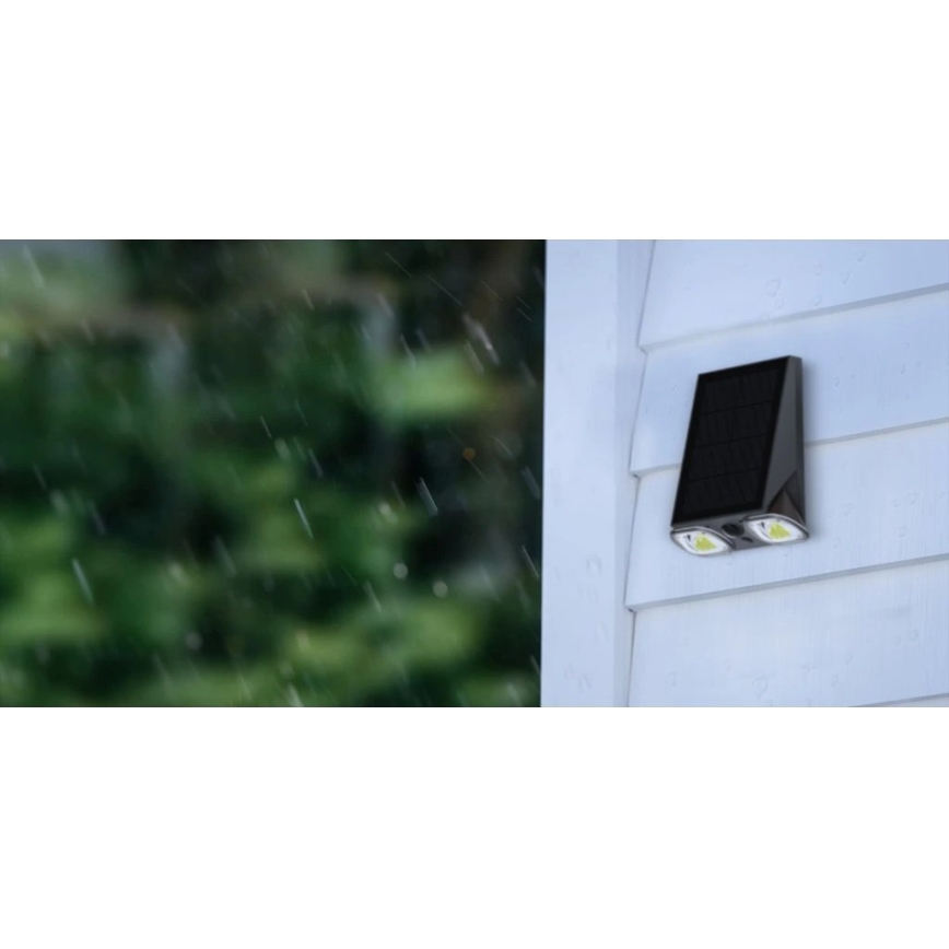 Viking - LED stmievateľné solárne nástenné flexibilné svietidlo so snímačom LED/1,3W/3,7V IP44 4000K 2000 mAh