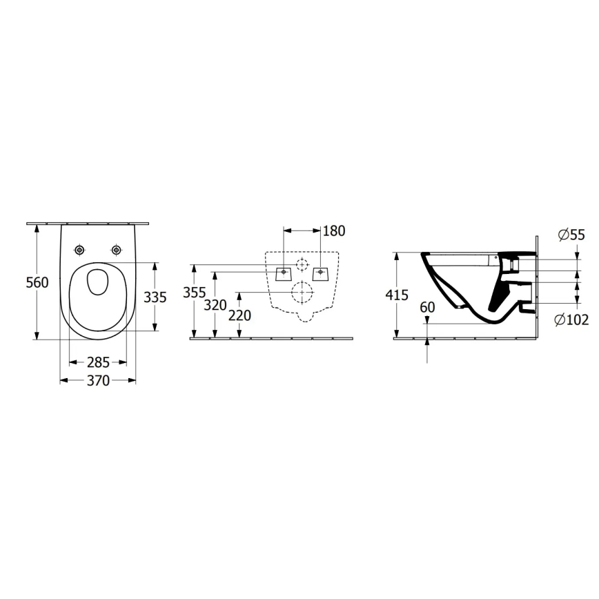 Villeroy & Boch 4670TS01 - Závesné WC s sedátkom SoftClose SUBWAY 3.0 keramika/biela