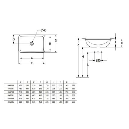 Villeroy & Boch 4A5601R1 - Zapustené umývadlo LOOP&FRIENDS 45x28 cm keramika/biela