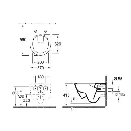 Villeroy & Boch 5614R0AM - Závesné WC SUBWAY 2.0 keramika/béžová