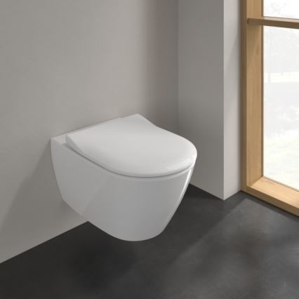 Villeroy & Boch 5614R201 - Závesné WC s WC sedátkom SoftClose SUBWAY 2.0 keramika/biela