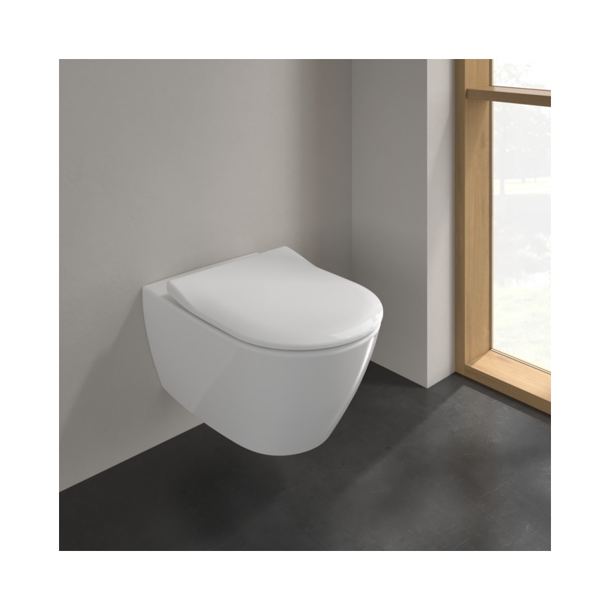 Villeroy & Boch 5614R201 - Závesné WC s WC sedátkom SoftClose SUBWAY 2.0 keramika/biela
