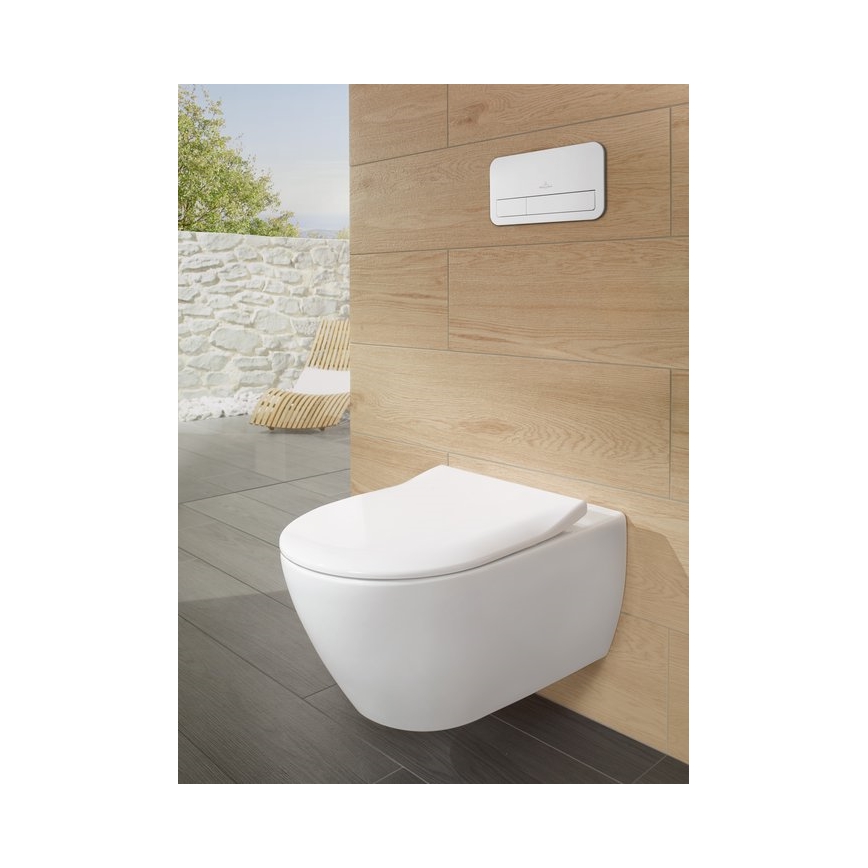 Villeroy & Boch 5614R201 - Závesné WC s WC sedátkom SoftClose SUBWAY 2.0 keramika/biela