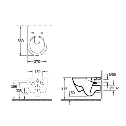 Villeroy & Boch 5614R201 - Závesné WC s WC sedátkom SoftClose SUBWAY 2.0 keramika/biela