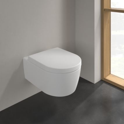 Villeroy & Boch 5656HRRW - Závesné WC so sedátkom SoftClose AVENTO keramika/biela