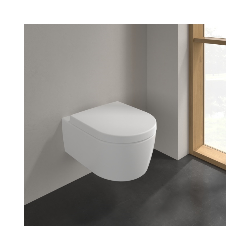 Villeroy & Boch 5656HRRW - Závesné WC so sedátkom SoftClose AVENTO keramika/biela