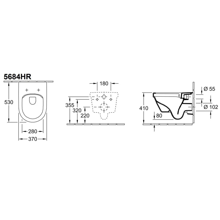 Villeroy & Boch 5684HRR1 - Závesné WC s sedadlom SoftClose ARCHITECTURA keramika/biela