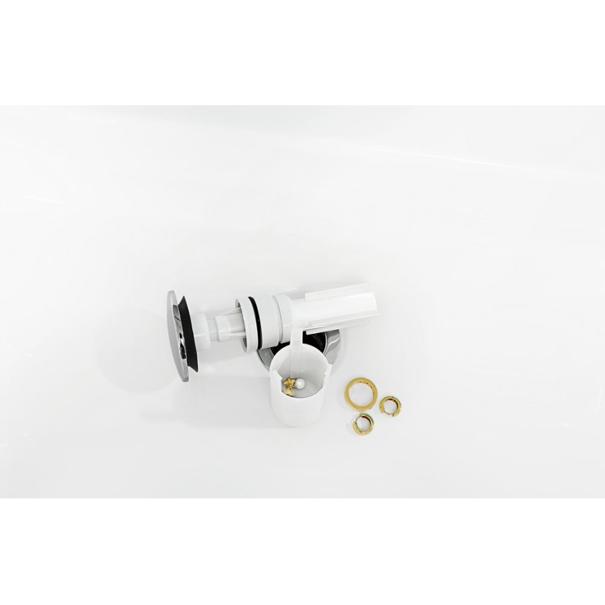 Villeroy & Boch 92198800 - Umývadlový sifón PUSHOPEN lesklý chróm/biela