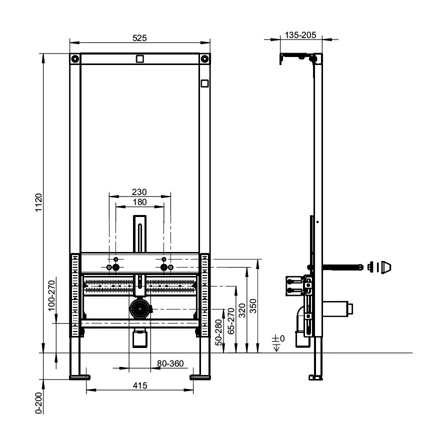 Villeroy & Boch 92214800 - Podomietkový modul pre bidet VICONNECT 112 cm