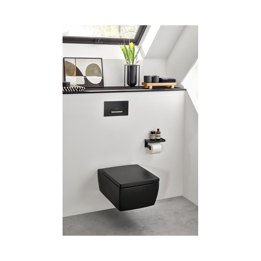 Villeroy & Boch 922169AN - Splachovacie tlačidlo VICONNECT matná čierna/matný chróm