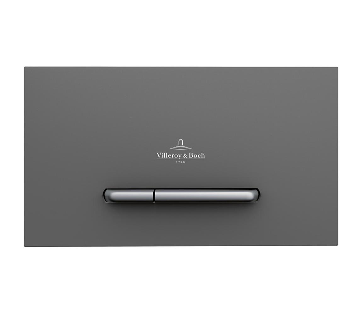 Villeroy & Boch 922169D8 - Splachovacie tlačidlo VICONNECT antracit/matný chróm 922169D8