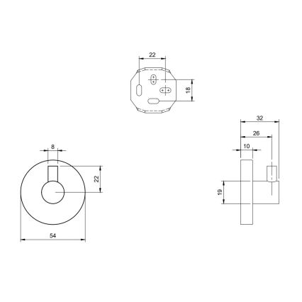Villeroy & Boch TVA15101100061 - Nástenný háčik ELEMENTS lesklý chróm