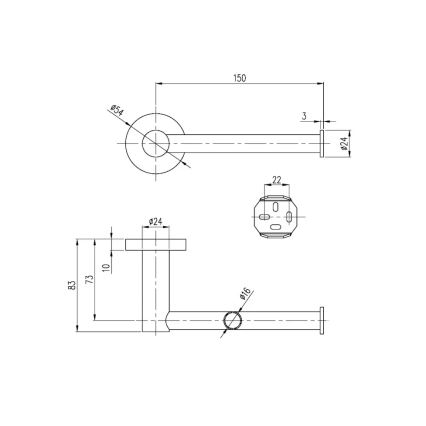 Villeroy & Boch TVA15101400061 - Držiak toaletného papiera ELEMENTS lesklý chróm