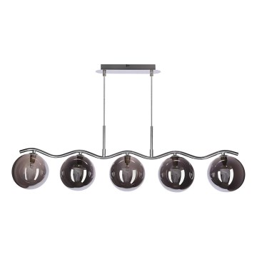 Visiaca lampa LUMOS 5xG9/20W/230V dymová čierna