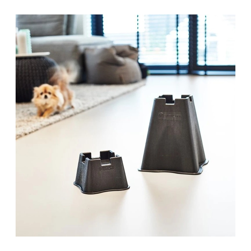 Vitility - SADA 4x nástavcov na zvýšenie postele 7 cm čierne