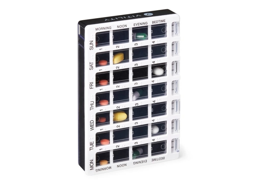 Vitility - Týždenný dávkovač liekov biely/čierny