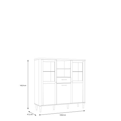 Vitrína VIRO hnedá/béžová