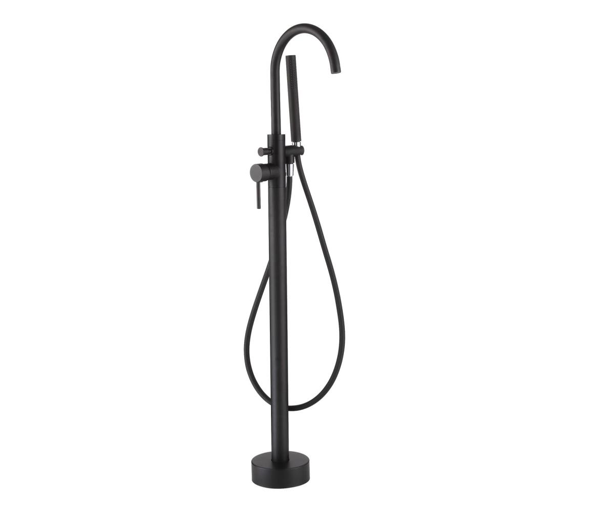 BATH DELUXE Voľne stojaca vaňová súprava 116 cm s batériou, čierna 28-114-01-02-00