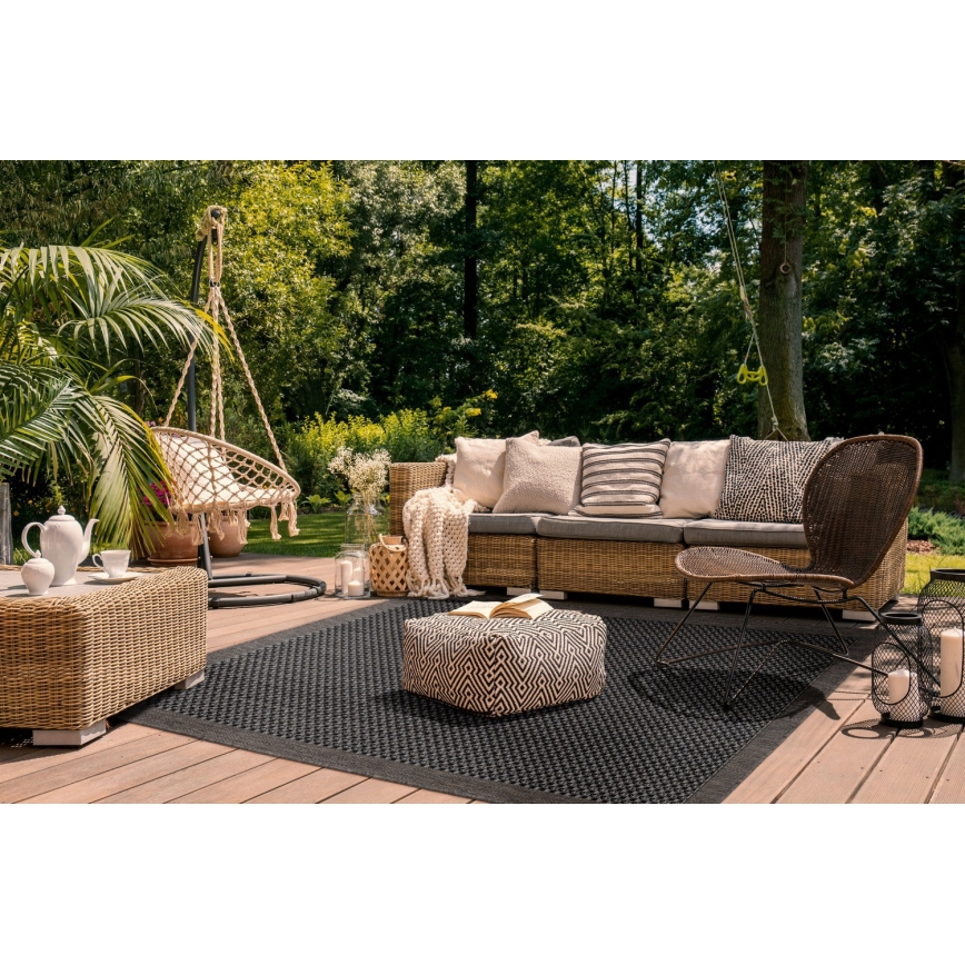 Vonkajší koberec EXPRESS NEW OUTDOOR 160x220 cm antracitový/hnedý