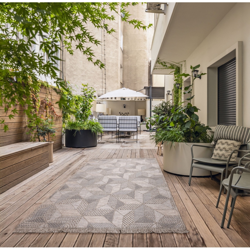 Vonkajší koberec ORIA 160x220 cm sivá/béžová