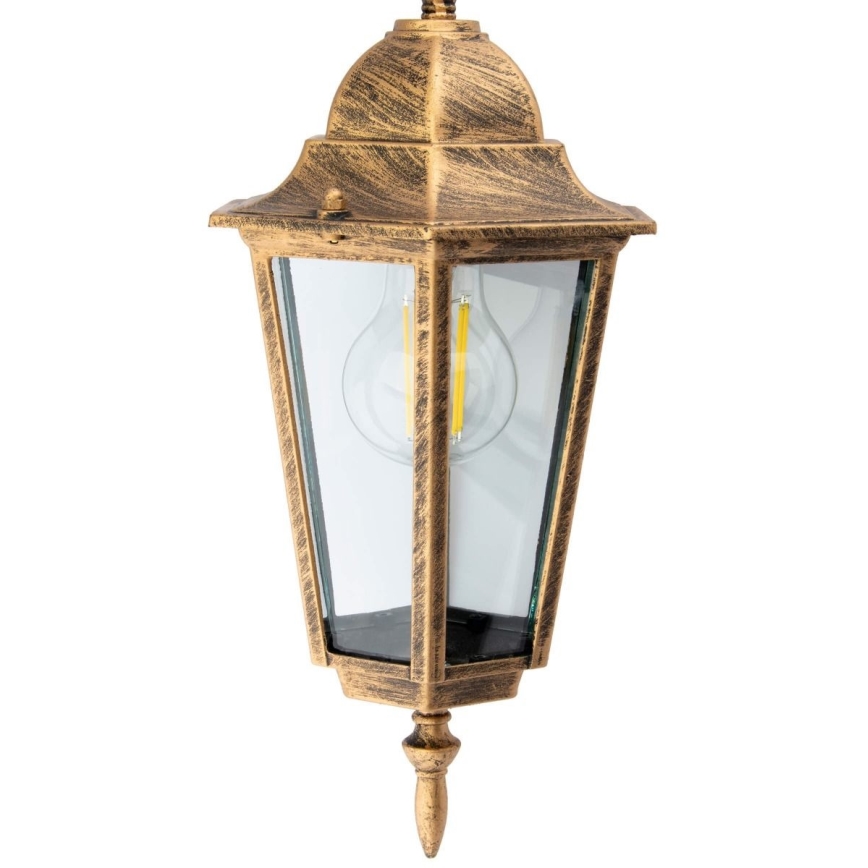 Vonkajší luster na reťazi 1xE27/60W/230V zlatá IP44