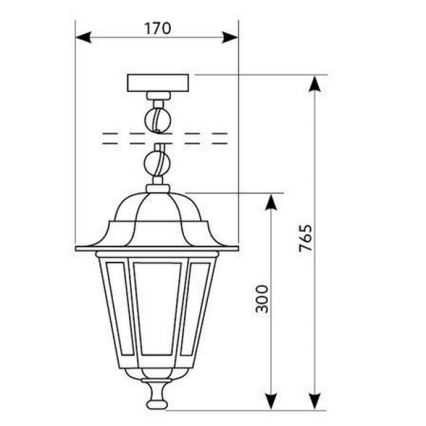 Vonkajší luster na reťazi 1xE27/60W/230V zlatá IP44