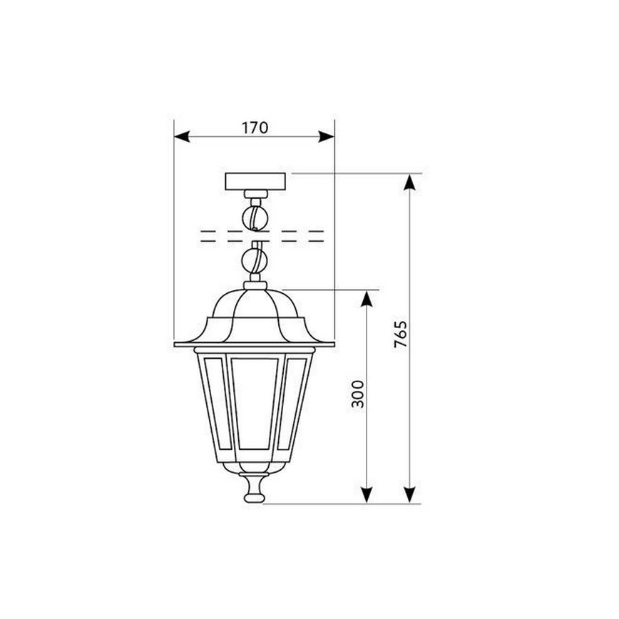 Vonkajší luster na reťazi 1xE27/60W/230V zlatá IP44