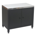 Vonkajší modul – skrinka pod gril 80x47x69 cm, čierna/nerezová oceľ