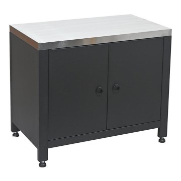 Vonkajší modul – skrinka pod gril 80x47x69 cm, čierna/nerezová oceľ