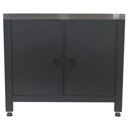 Vonkajší modul – skrinka pod gril 80x47x69 cm, čierna/nerezová oceľ