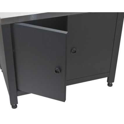 Vonkajší modul – skrinka pod gril 80x47x69 cm, čierna/nerezová oceľ