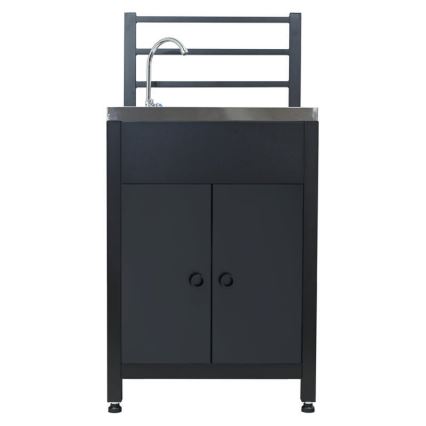 Vonkajší modul stôl s drezom 60x47x123 cm čierny/nerez