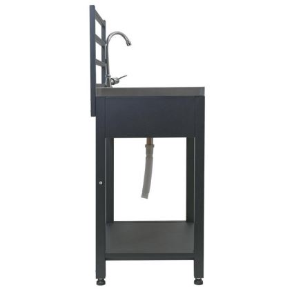 Vonkajší modul stôl s drezom 60x47x123 cm čierny/nerez