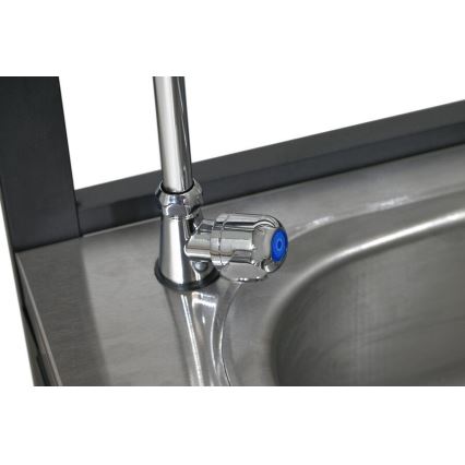 Vonkajší modul stôl s drezom 60x47x123 cm čierny/nerez