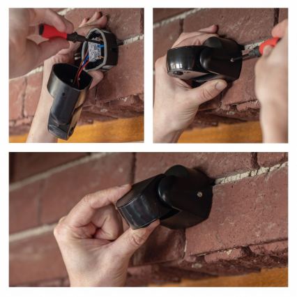 Vonkajší PIR snímač pohybu a súmraku 1200 W/230 V IP65 čierny