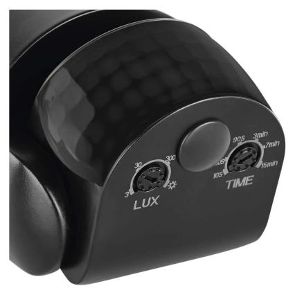 Vonkajší PIR snímač pohybu a súmraku 1200 W/230 V IP65 čierny