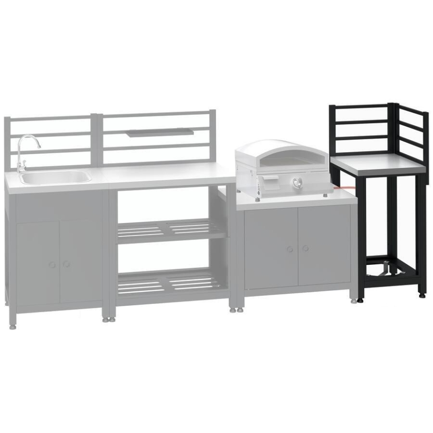 Vonkajší rohový modul 47x47x123 cm čierna/nerezová oceľ